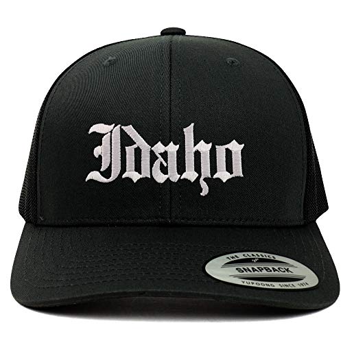 Trendy Apparel Shop Idaho State Old English 6 Panel Trucker Mesh Cap