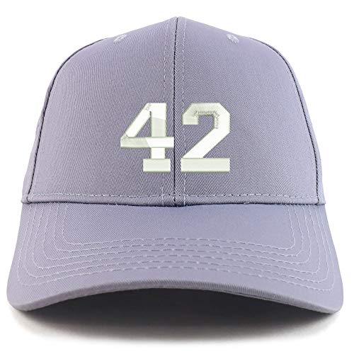 Trendy Apparel Shop Number 42 Collegiate Varsity Embroidered Sturctured Ball Cap