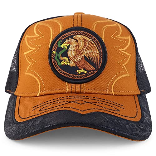 Trendy Apparel Shop 3D Mexico Eagle Embroidered Trucker Mesh Baseball Cap