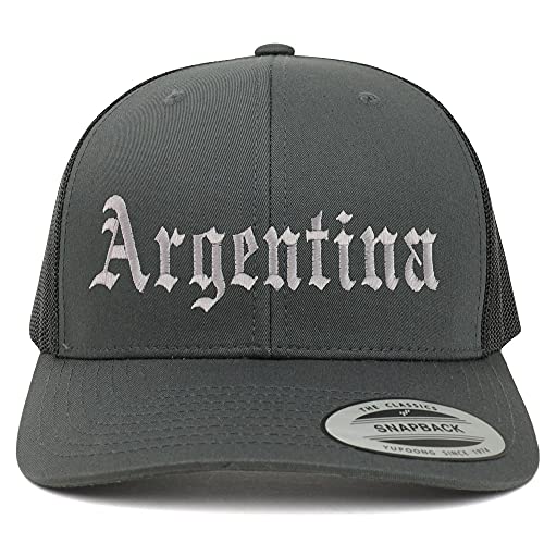 Trendy Apparel Shop Argentina Old English 6 Panel Trucker Mesh Cap