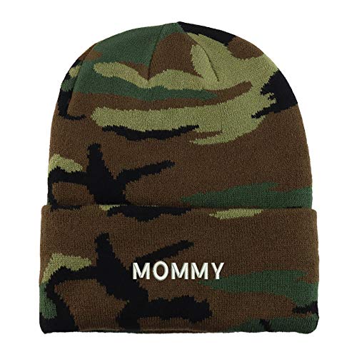 Trendy Apparel Shop Mommy Embroidered Made in USA Camo Beanie
