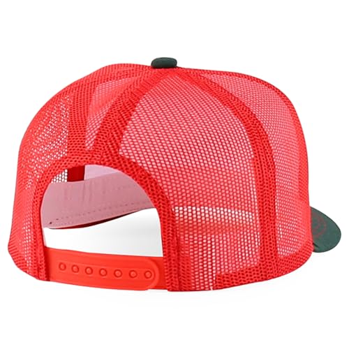 Trendy Apparel Shop 5 Panel Structured Trucker Cap with Mexico Flag Design Undervisor