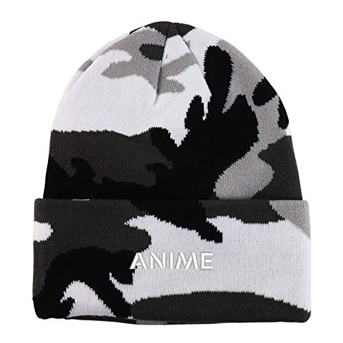 Trendy Apparel Shop Anime Embroidered Made in USA Camo Beanie