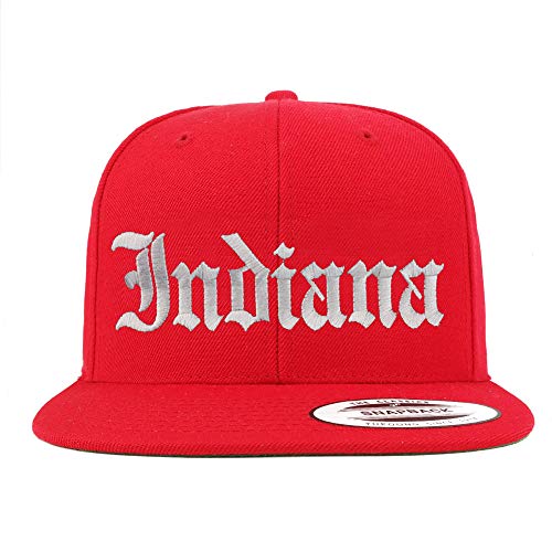 Trendy Apparel Shop Indiana State Old English Embroidered Flatbill Snapback