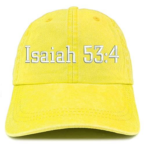 Trendy Apparel Shop Isaiah 53:4 Washed Pigment Dyed Baseball Cap
