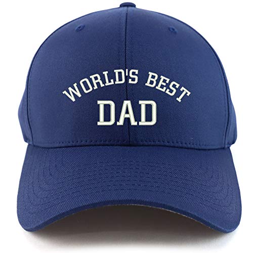 Trendy Apparel Shop World's Best Dad Cotton Embroidered Stretch Fitted Cap
