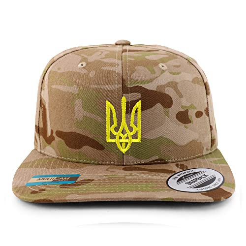 Trendy Apparel Shop Ukrainian National Symbol Embroidered Flatbill Snapback Cap