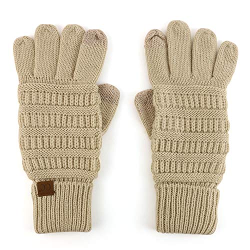 Trendy Apparel Shop Touchscreen Smartphone Suede Palm Texting Knit Gloves