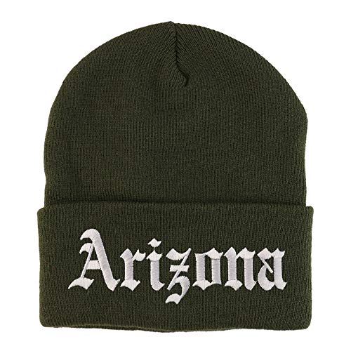Trendy Apparel Shop Arizona State Old English Embroidered Long Cuff Beanie
