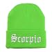Trendy Apparel Shop Scorpio Old English Embroidered Long Cuff Beanie