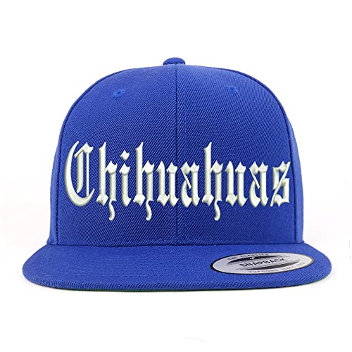 Trendy Apparel Shop Old English Chihuahuas Embroidered Flatbill Snapback