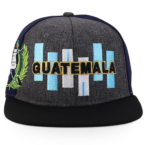 Trendy Apparel Shop Central America States Embroidered Mesh Back Flat Bill Cap