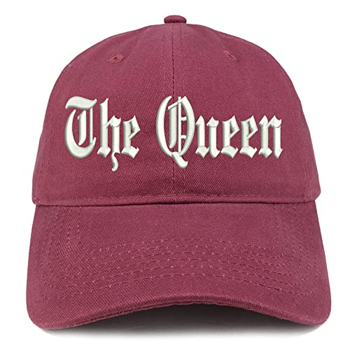 Trendy Apparel Shop The Queen Old English Low Profile Soft Cotton Baseball Cap