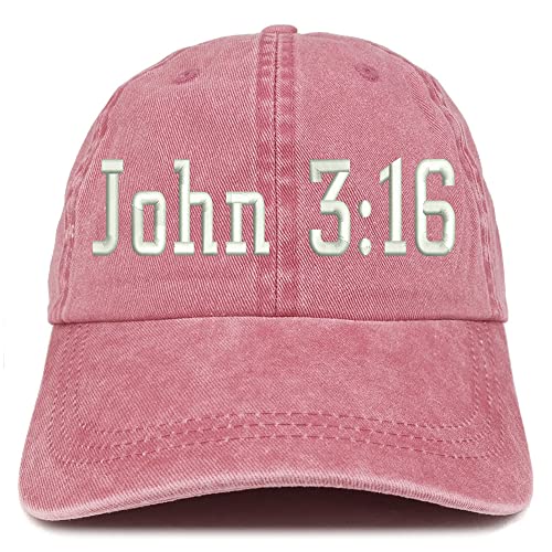 Trendy Apparel Shop John 3:16 Washed Pigment Dyed Baseball Cap