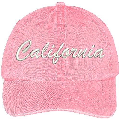 Trendy Apparel Shop California State Embroidered Low Profile Adjustable Cotton Cap