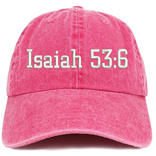 Trendy Apparel Shop Isaiah 53:6 Washed Pigment Dyed Baseball Cap