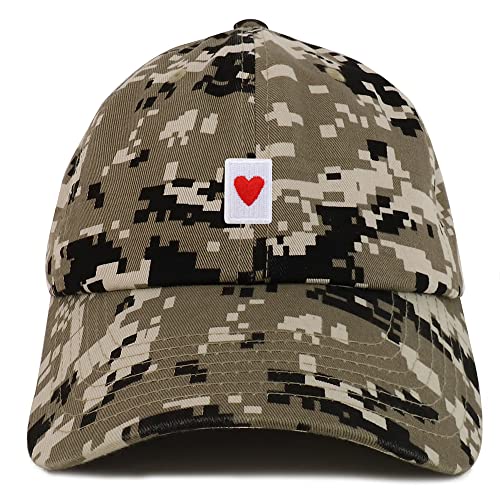 Trendy Apparel Shop Heart Playing Card Patch Low Profile Soft Cotton Baseball Cap
