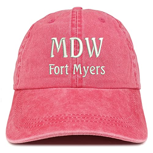 Trendy Apparel Shop MDW Fort Myers Embroidered Pigment Dyed Washed Baseball Cap