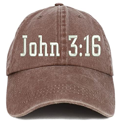 Trendy Apparel Shop John 3:16 Washed Pigment Dyed Baseball Cap