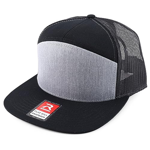 Trendy Apparel Shop Structured High Profile 7 Panel Flat Bill Mesh Back Snapback Cap