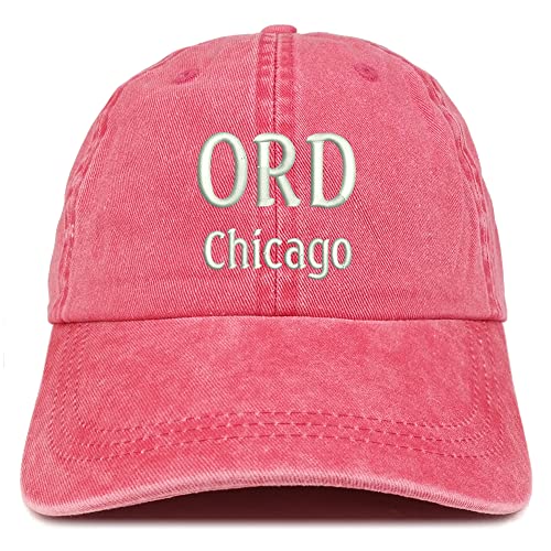Trendy Apparel Shop ORD Chicago Embroidered Pigment Dyed Washed Baseball Cap