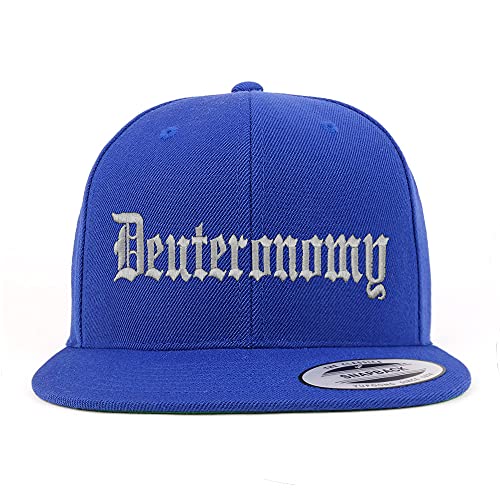Trendy Apparel Shop Deuteronomy Old English Embroidered Flatbill Snapback