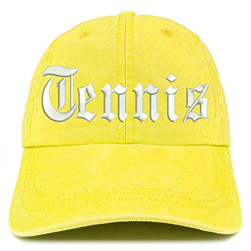 Trendy Apparel Shop Old English Tennis Washed Pigment Dyed Baseball Cap