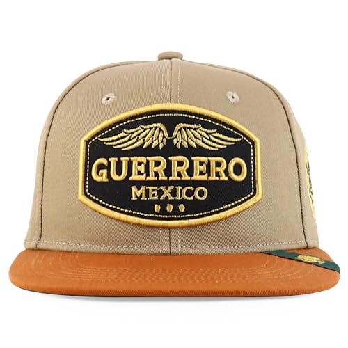 Trendy Apparel Shop Mexico States with Eagle Embroidered Flatbill Snapback Cap