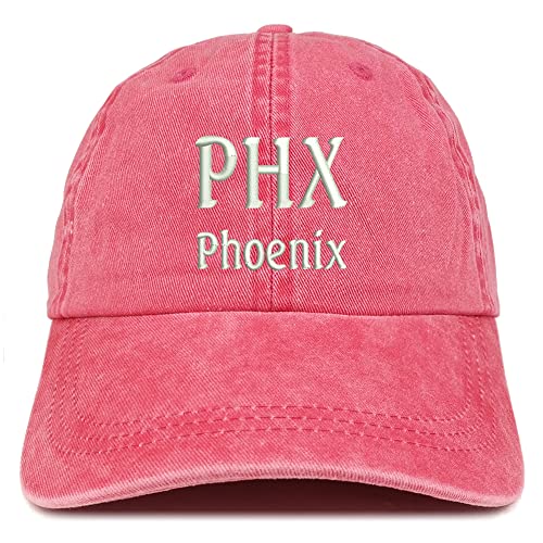 Trendy Apparel Shop PHX Pheonix Embroidered Pigment Dyed Washed Baseball Cap