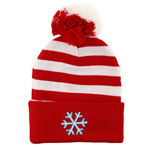 Trendy Apparel Shop Snowflake Embroidered Winter Holiday Theme Beanie