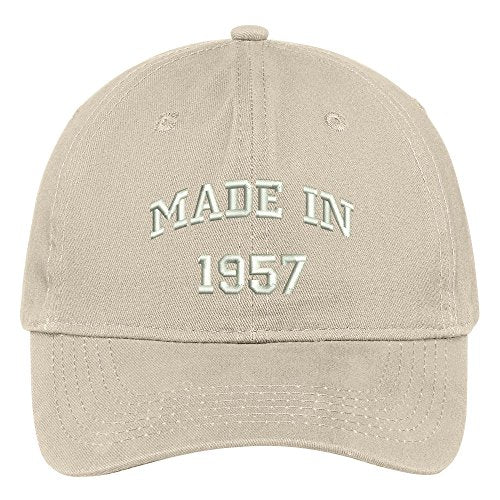 Trendy Apparel Shop Made in 1957-62nd Birthday Embroidered Brushed Cotton Baseball Cap