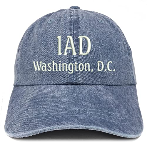 Trendy Apparel Shop IAD Washington DC Embroidered Pigment Dyed Washed Baseball Cap