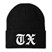 Trendy Apparel Shop Texas TX Old English Embroidered Long Cuff Beanie