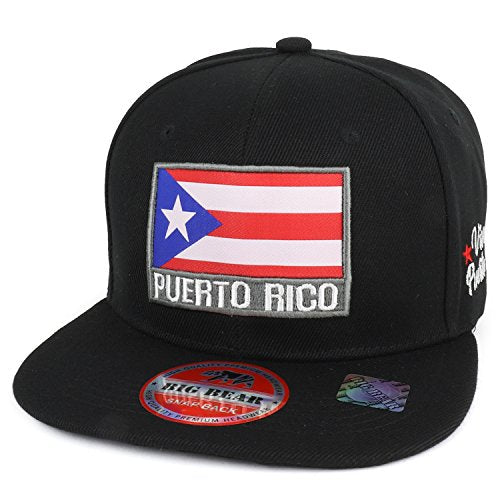 Trendy Apparel Shop Viva Puerto Rico Flag Embroidered Flat Bill Snapback Cap