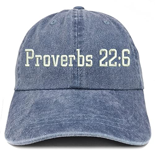 Trendy Apparel Shop Proverbs 22: 6 Washed Pigment Dyed Baseball Cap
