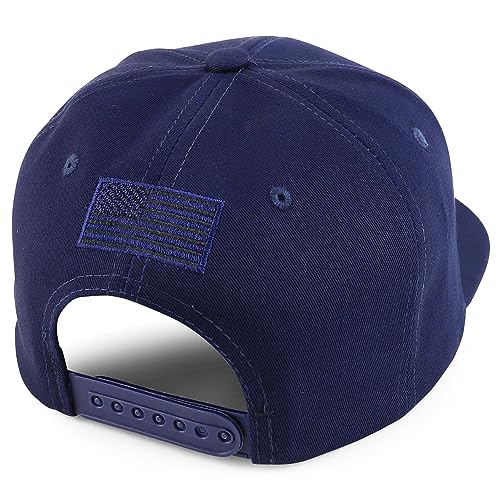 Trendy Apparel Shop Oversized USA Flag Embroidered Structured Flatbill Snapback Cap