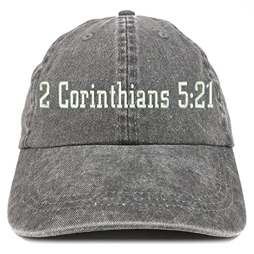 Trendy Apparel Shop 2 Corinthians 5:21 Washed Pigment Dyed Baseball Cap