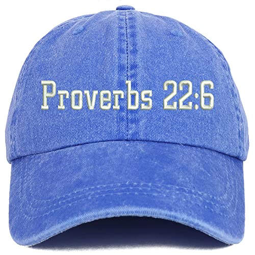 Trendy Apparel Shop Proverbs 22: 6 Washed Pigment Dyed Baseball Cap