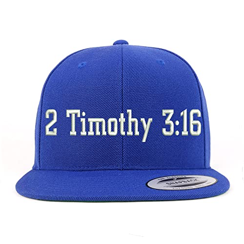 Trendy Apparel Shop 2 Timothy 3:16 Embroidered Flatbill Snapback