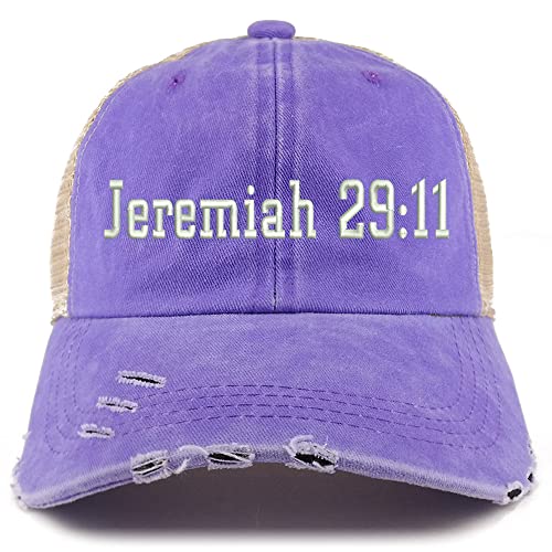 Trendy Apparel Shop Jeremiah 29:11 Frayed Bill Trucker Mesh Back Cap