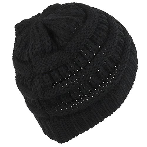Trendy Apparel Shop Kid's Crochet Knit Winter Short Beanie Hat