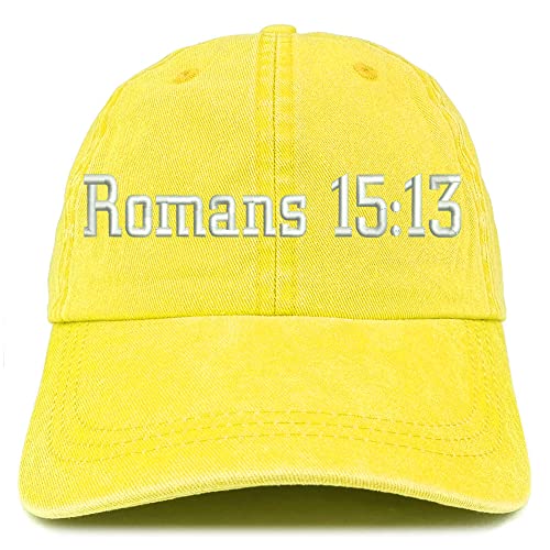 Trendy Apparel Shop Romans 15:13 Washed Pigment Dyed Baseball Cap