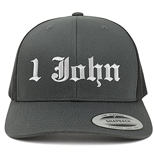 Trendy Apparel Shop 1 John Old English 6 Panel Trucker Mesh Cap