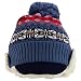 Trendy Apparel Shop Youth Size Kid's Warm Acrylic Brim Knit Winter Print Trapper Hat with Pom Pom