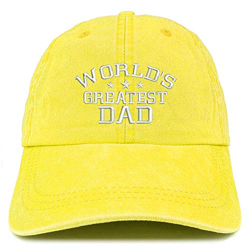 Trendy Apparel Shop World's Greatest Dad Embroidered Washed Cotton Adjustable Cap