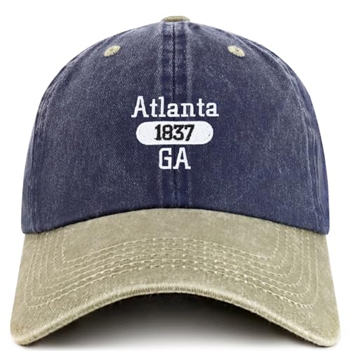 Trendy Apparel Shop Atlanta Est.1837 Embroidered Pigment Dyed Cotton Baseball Cap