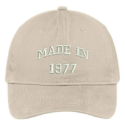 Trendy Apparel Shop Made in 1977-42nd Birthday Embroidered Brushed Cotton Baseball Cap