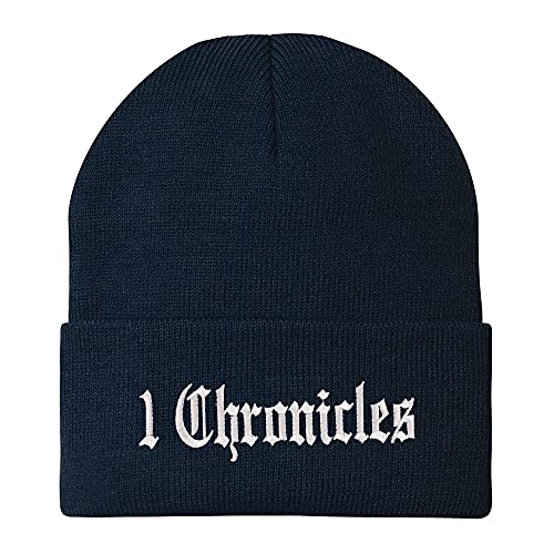 Trendy Apparel Shop 1 Chronicles Old English Embroidered Long Cuff Beanie