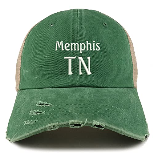Trendy Apparel Shop Memphis TN Embroidered Frayed Bill Trucker Mesh Back Cap