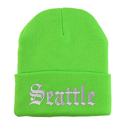 Trendy Apparel Shop Seattle Old English Embroidered Long Cuff Beanie